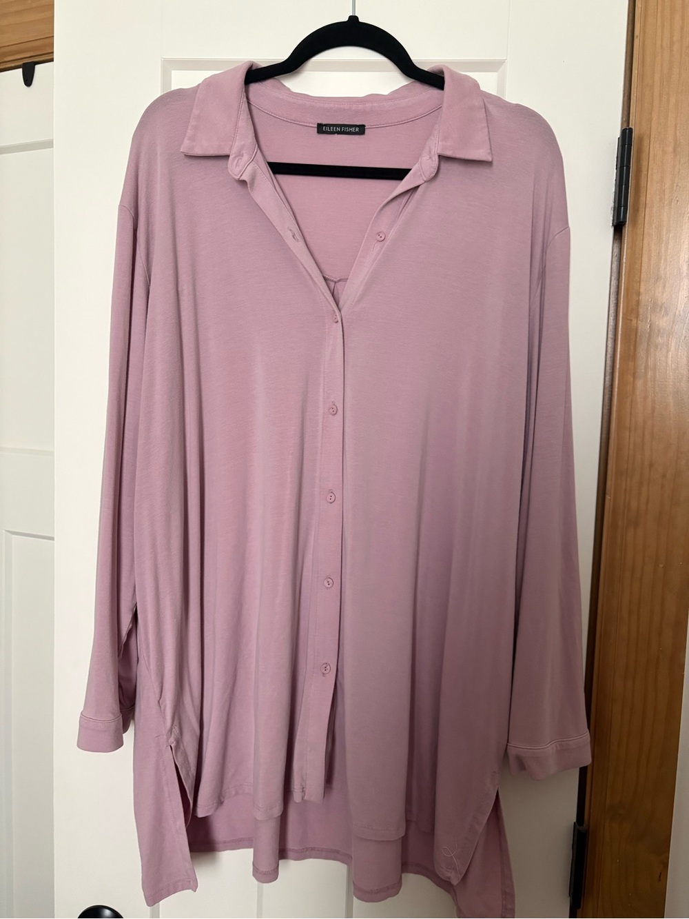 Eileen Fisher Rose Pink Button-Down Top 3X
